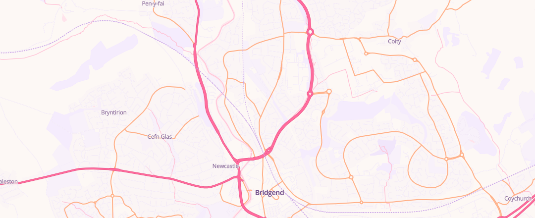 Map showing Ats Euromaster Ltd, Bridgend