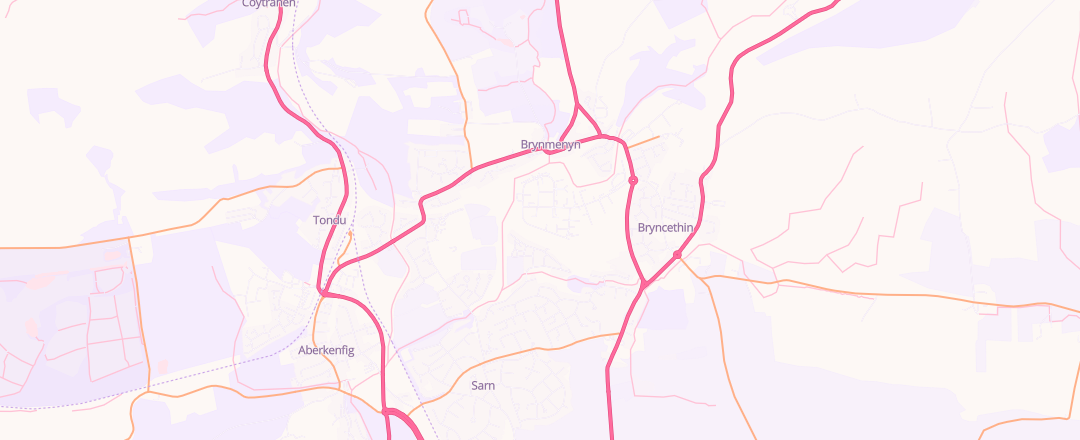 Map showing Rent A Tech, Brynmenyn