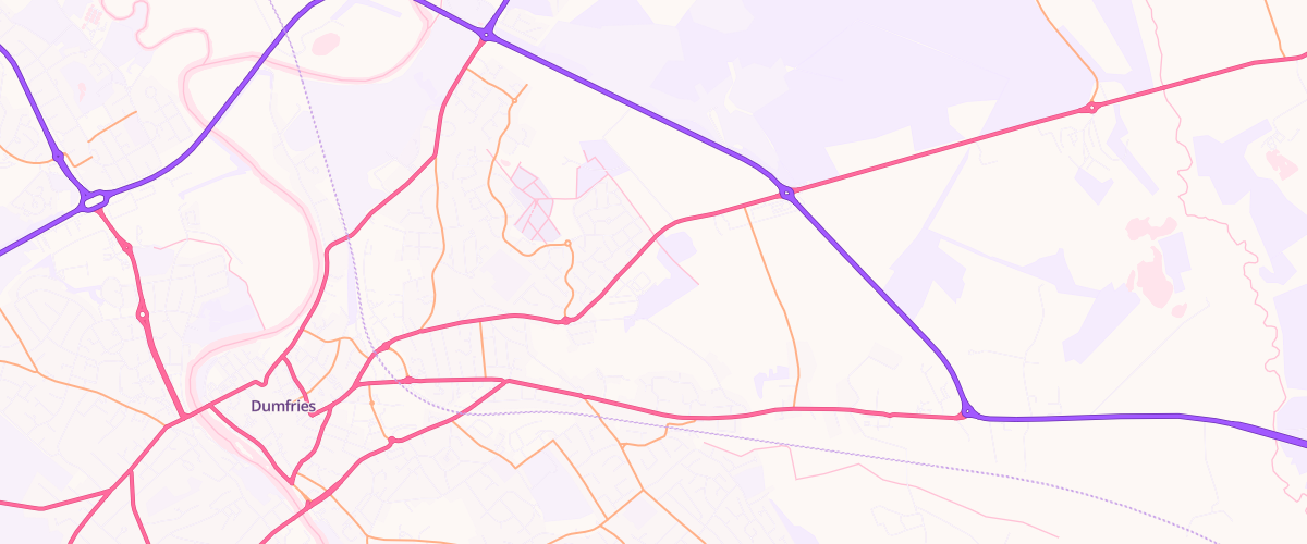 Map showing the location of Dumfries Peel Centre Superstore