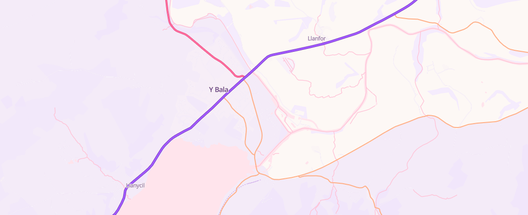 Map showing Minafon Garage, Bala