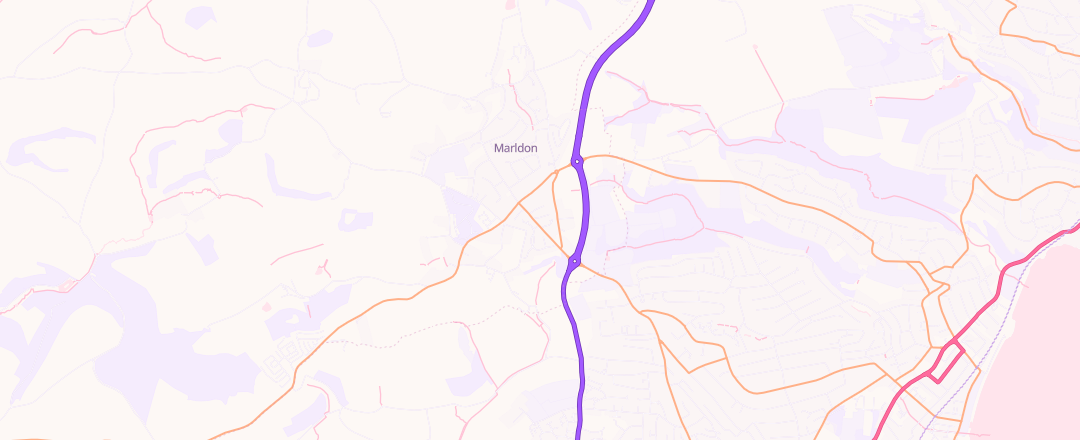 Map showing Marldon Service Station Ltd, Paignton