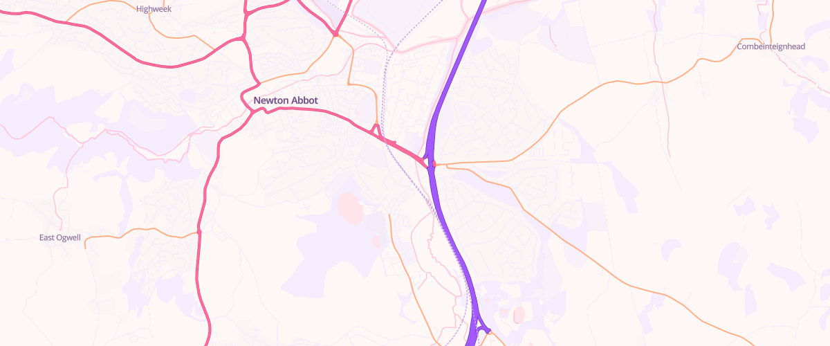 Map showing the location of Sainsburys Newton Abbot