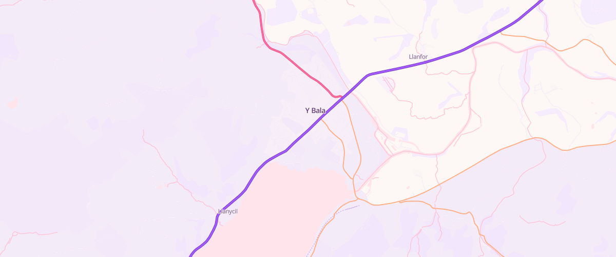 Map showing the location of Moduron Y Bala Ltd