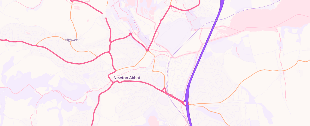 Map showing Kwik Fit, Newton Abbot