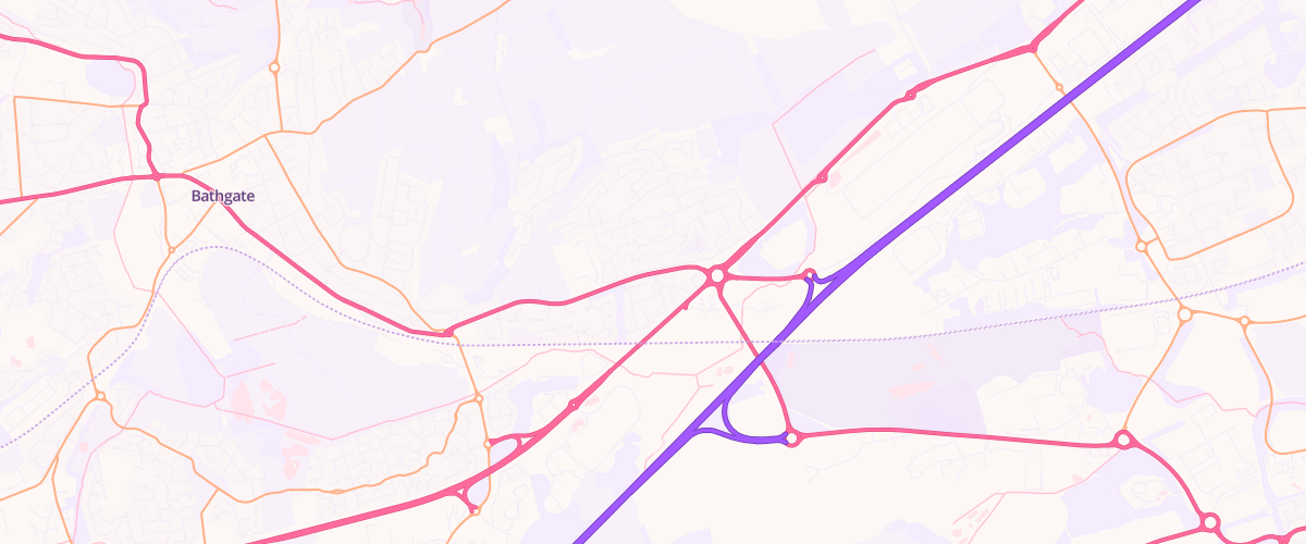 Map showing the location of Boghall Filling Station