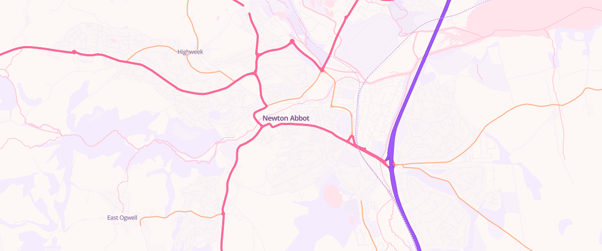 Map showing the location of Rontec Newton Abbot