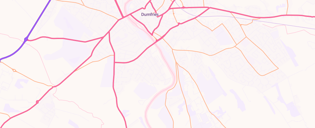 Map showing Troqueer Garage, Dumfries
