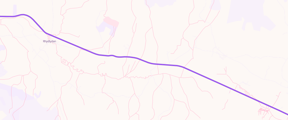 Map showing the location of Glasfryn Garage