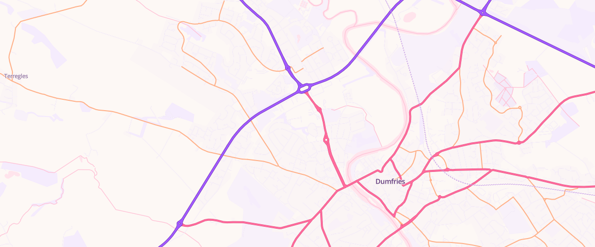 Map showing the location of Dumfries Extra Petrol Filling