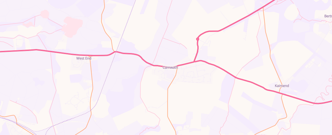 Map showing Westend Garage, Lanark