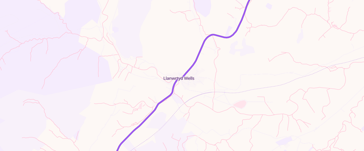 Map showing the location of Llanwrtyd Wells Auto Services