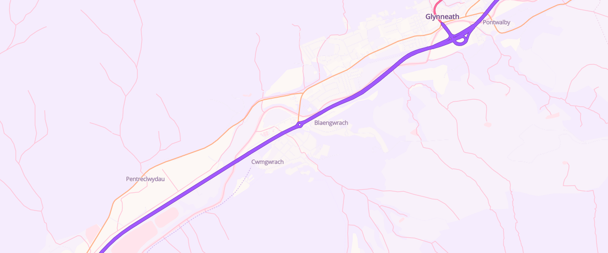 Map showing the location of Asda Neath Express Petrol