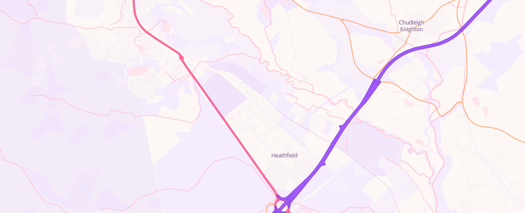 Map showing Hml Service Centre, Newton Abbot