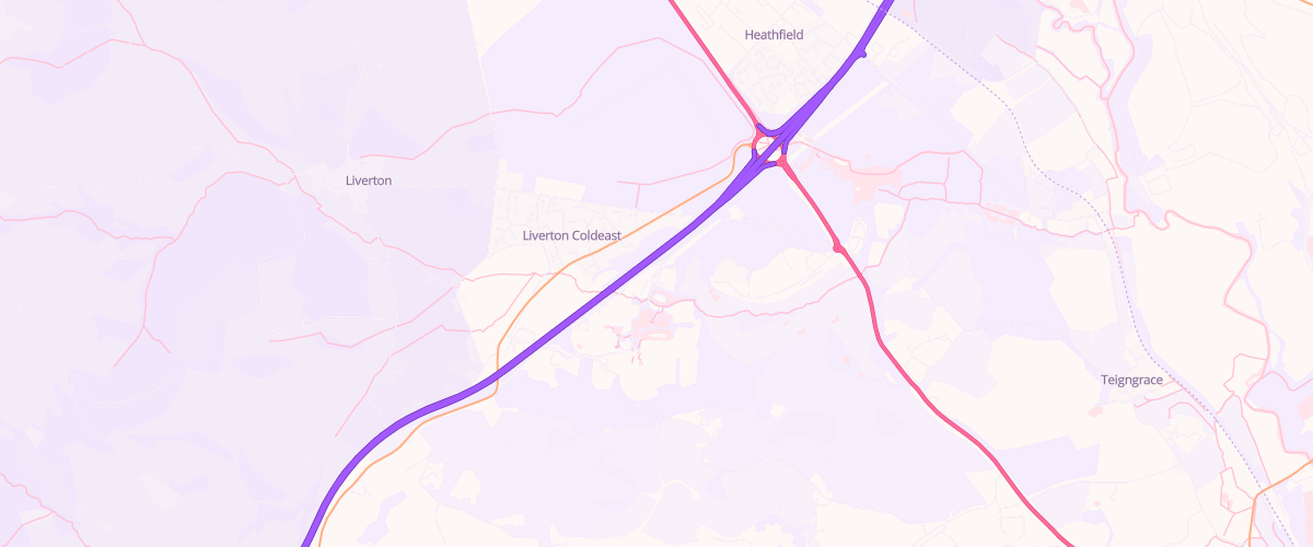 Map showing the location of Trago Mills Filling Station