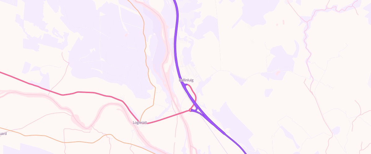 Map showing the location of Ballinluig Services Ltd
