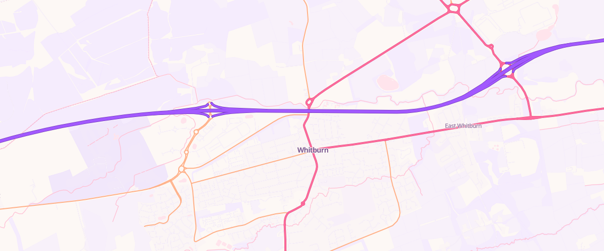 Map showing the location of Asda Polkemmet Express Petrol