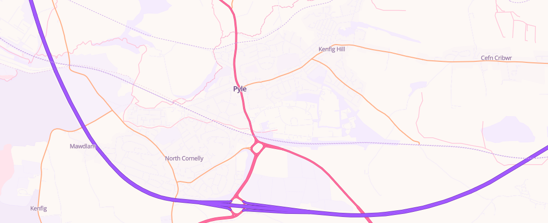 Map showing 1 Stop Auto, Bridgend