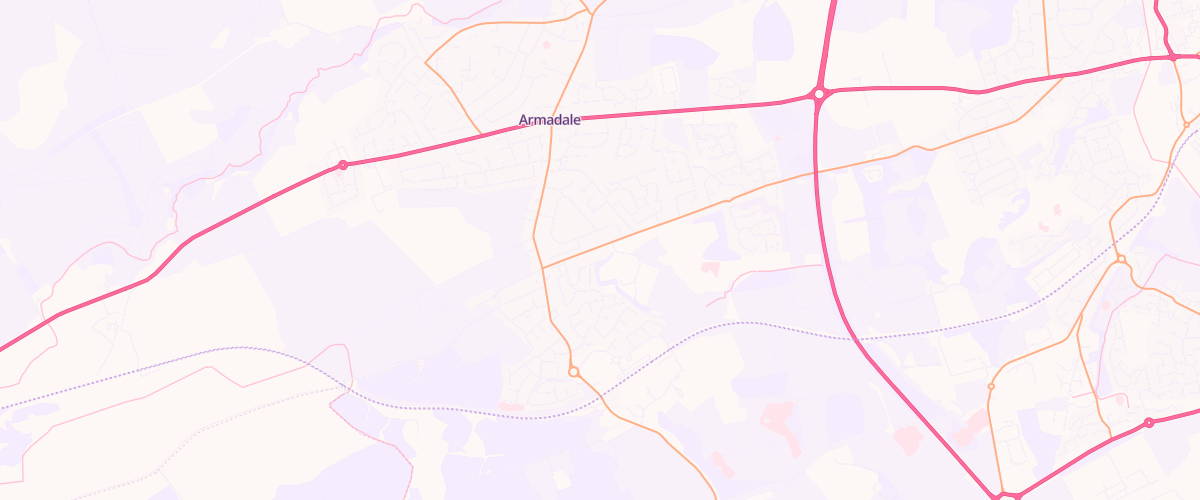 Map showing the location of Asda Armadale Supermarket