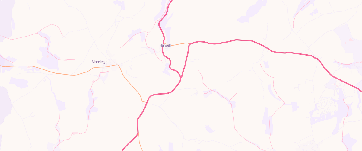 Map showing the location of Totnes Cross Filling Station