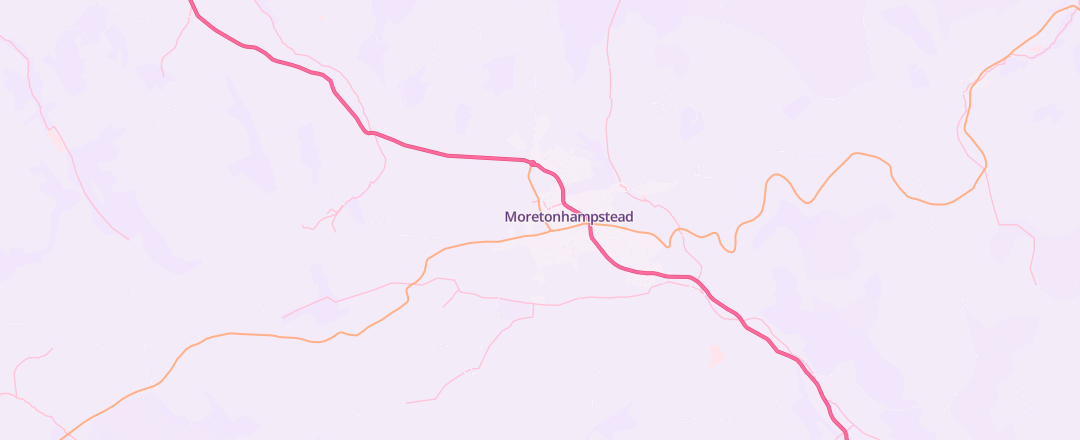Map showing G B Cars, Moretonhampstead