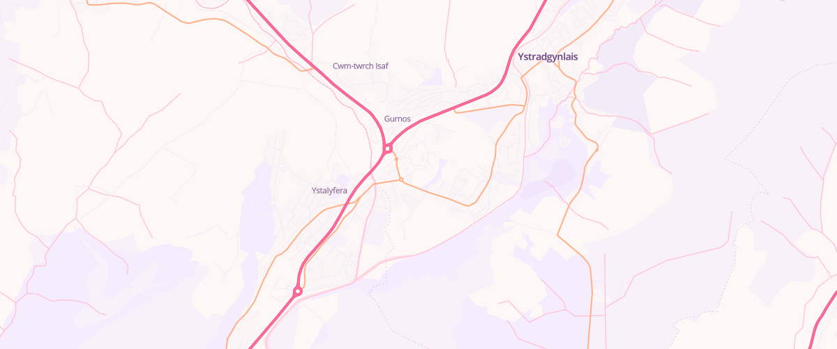 Map showing the location of Ystradgynlais Superstore Petrol Filling