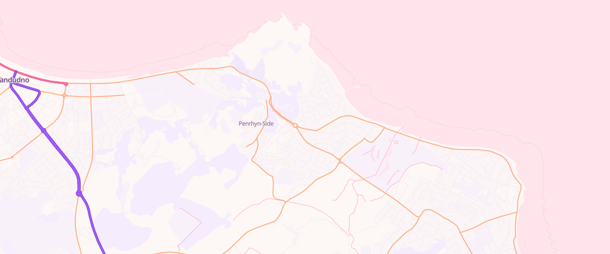 Map showing the location of Penrhyn Bay Fuel Express