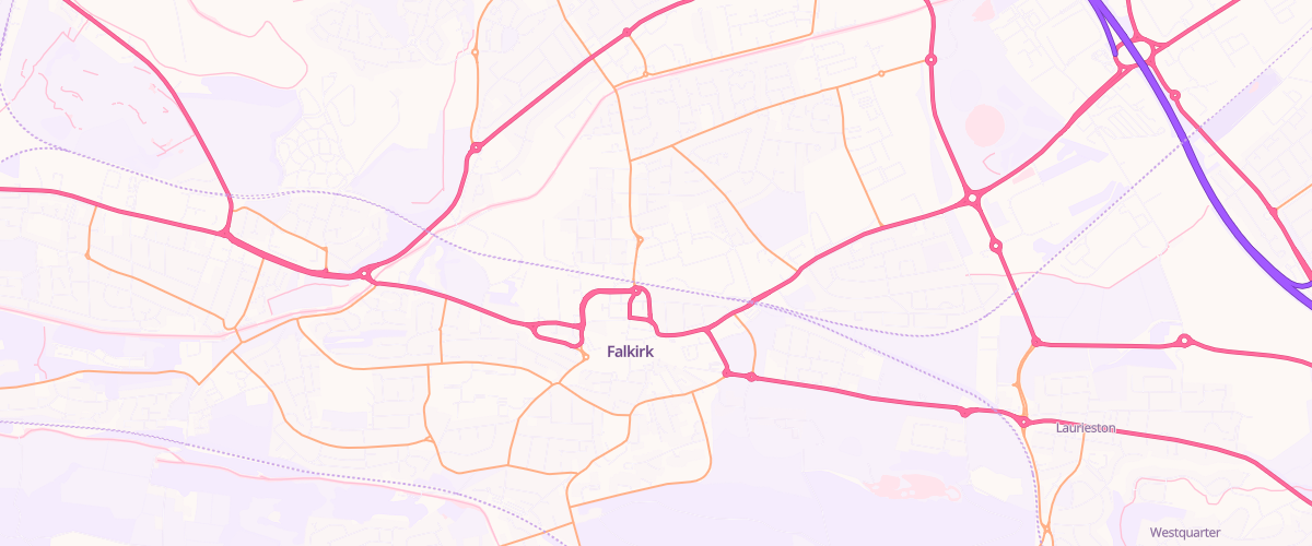 Map showing the location of Falkirk Grahams Rd Superstore