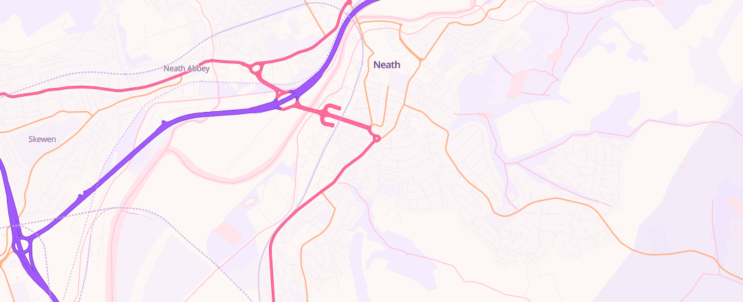 Map showing Lee Jeffery Watkins, Neath