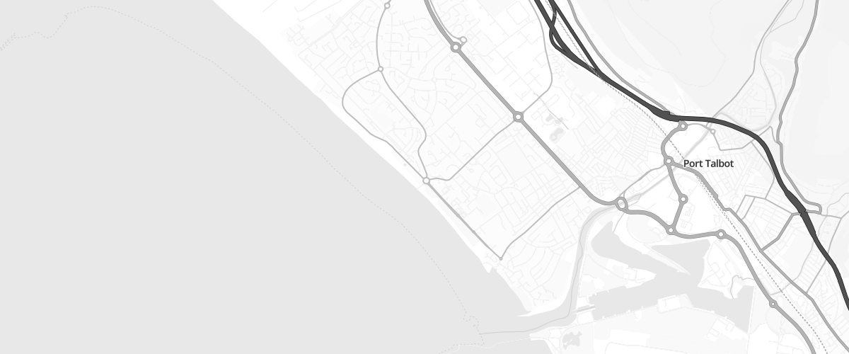 Map showing the location of Mfg Port Talbot