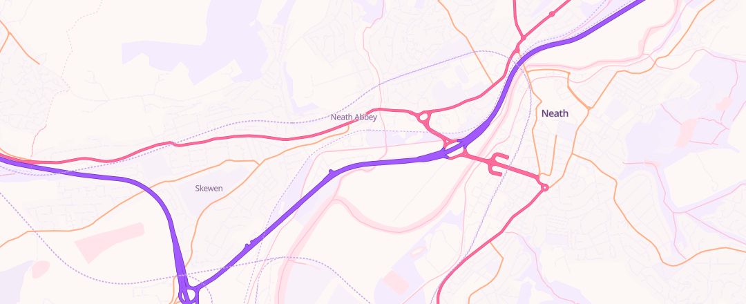 Map showing Monastery Motors, Neath