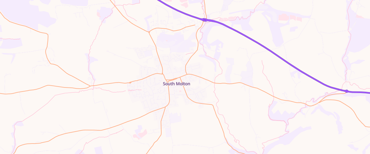 Map showing the location of Vst South Molton Services
