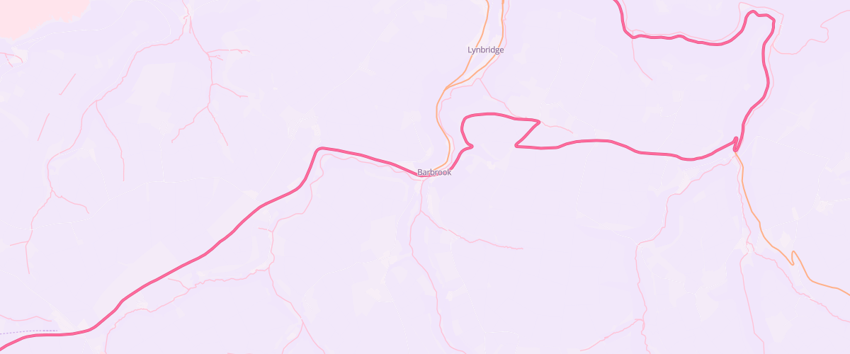 Map showing the location of Barbrook Filling Station