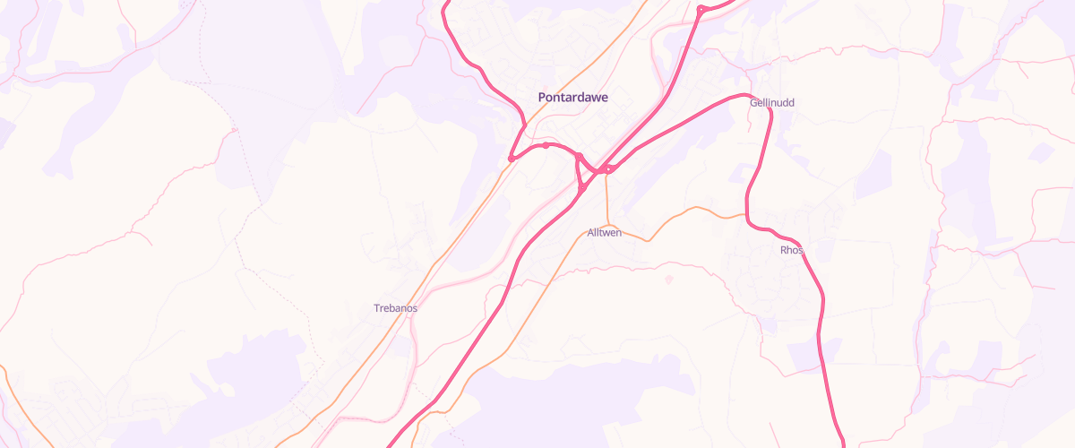 Map showing the location of Swansea Pontardawe Superstore Petrol