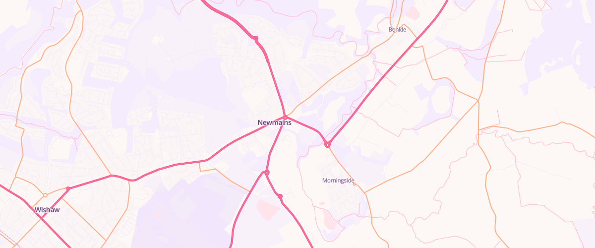 Map showing the location of Asda Newmains Superstore
