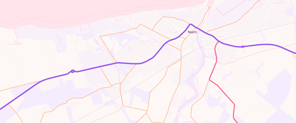 Map showing the location of Nairn Service Station