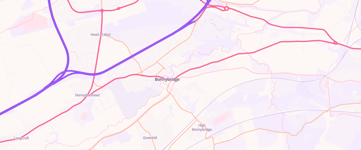 Map showing the location of Bonnybridge Filling Station