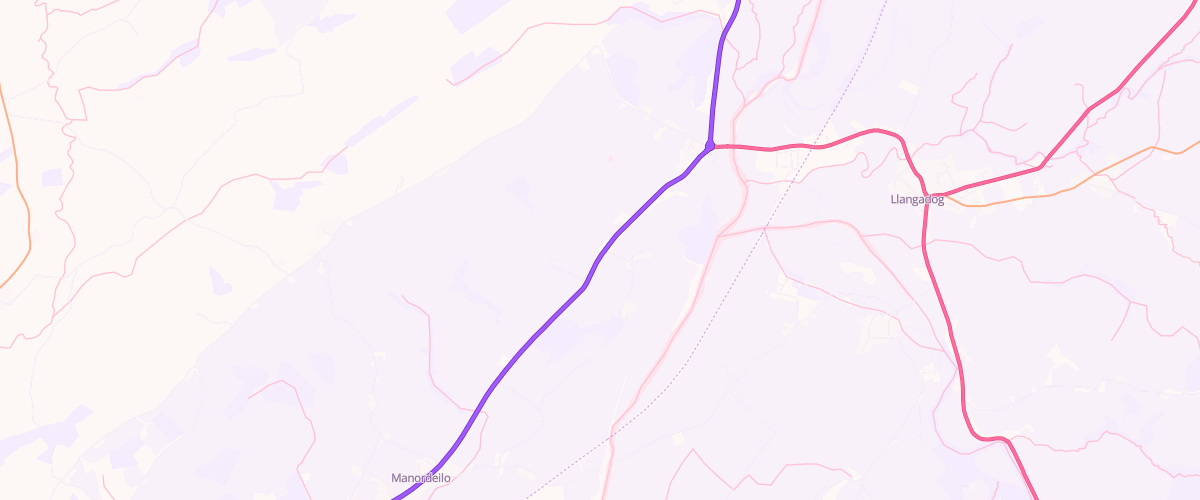 Map showing the location of Ascona Manordeilo Service Station
