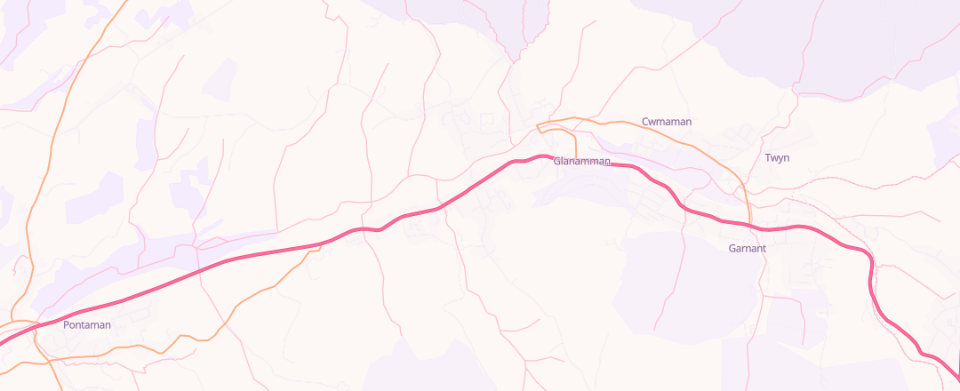 Map showing Brynrhos Mot Testing Centre, Ammanford
