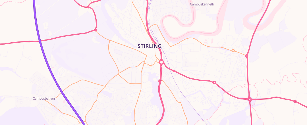 Map showing Kwik Fit, Stirling