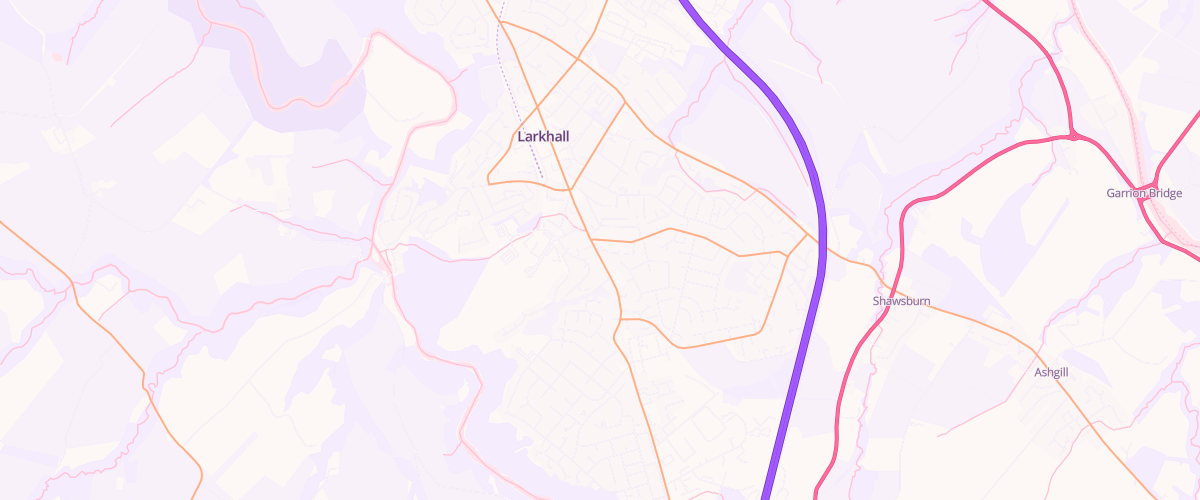 Map showing the location of Larkhall Service Station