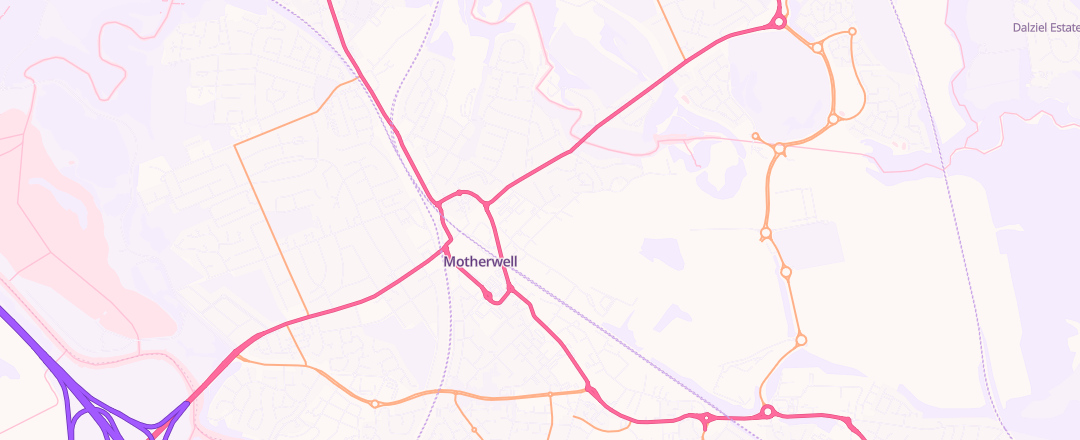 Map showing Automac, Motherwell