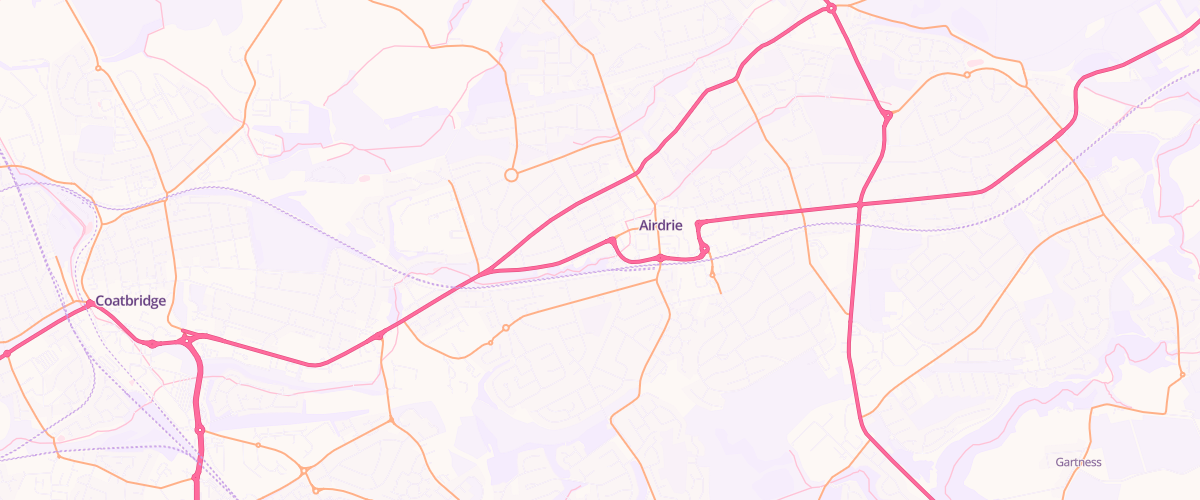 Map showing the location of Airdrie Service Station