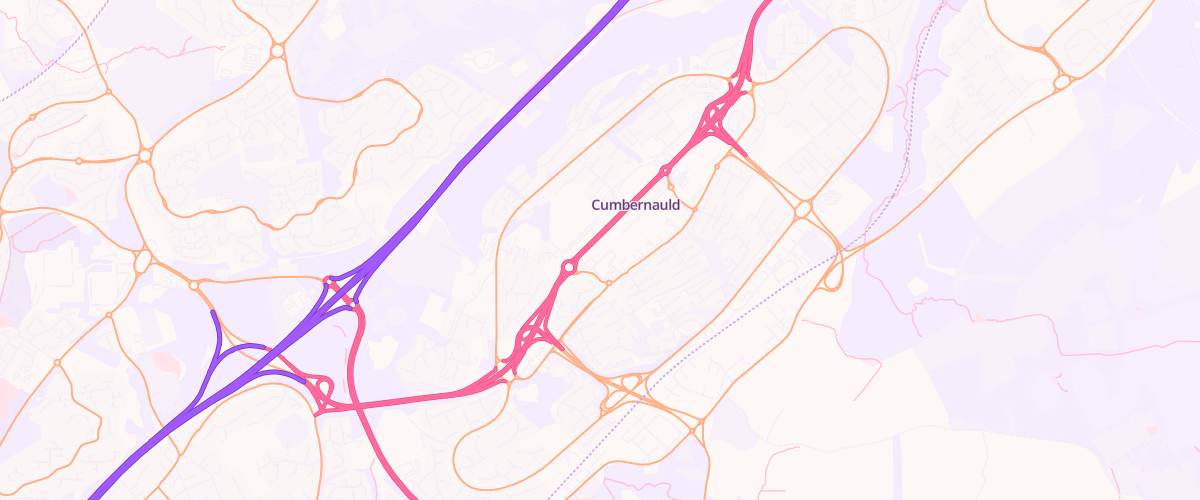 Map showing the location of Cumbernauld Tryst Rd Extra