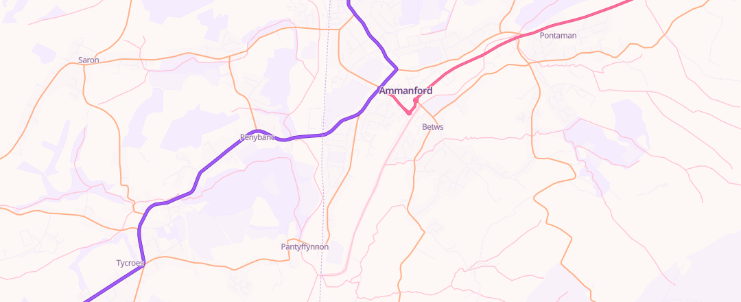 Map showing Fast Fix, Ammanford