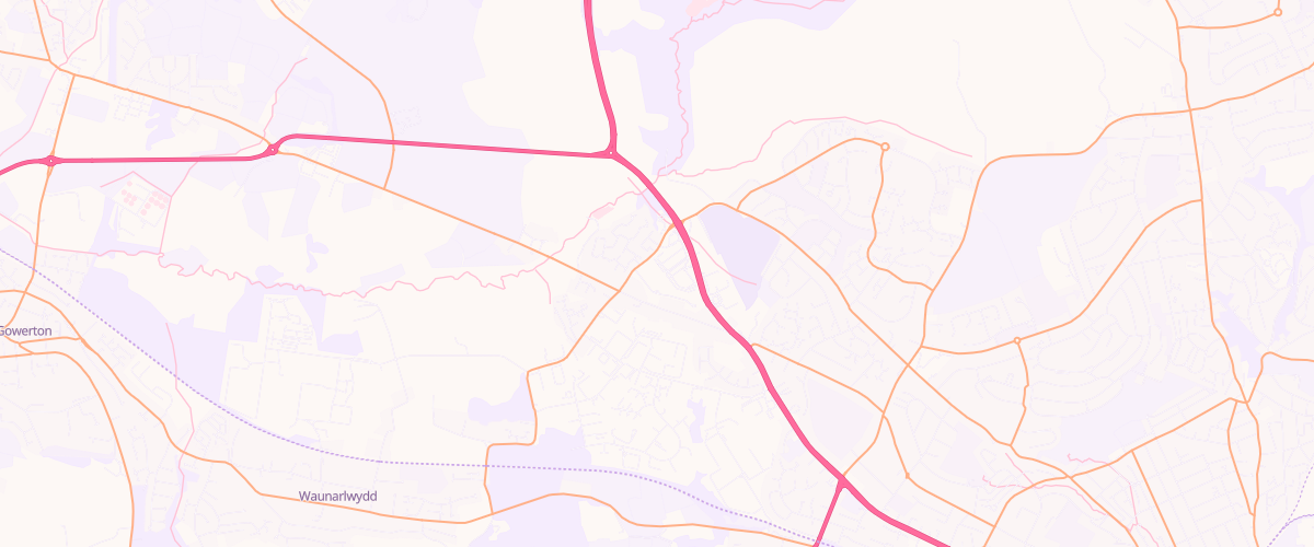 Map showing the location of Swansea Cadle Extra - Petrol Filling Station