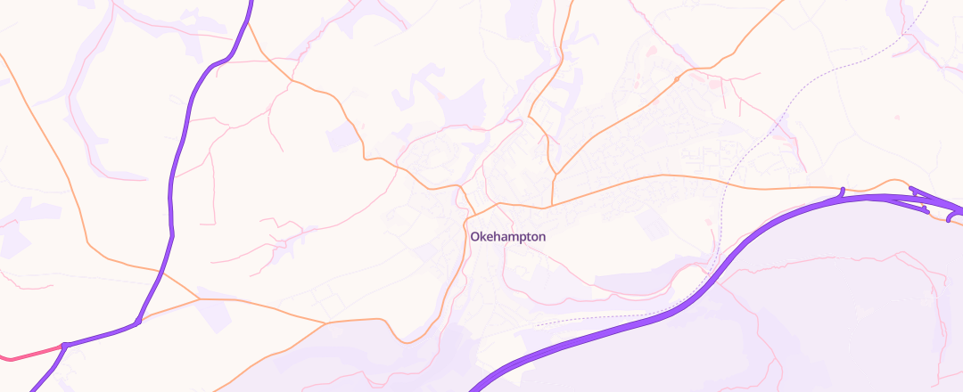 Map showing Okehampton Free Fit Ltd, Okehampton