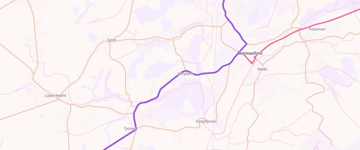 Map showing the location of Essar Penybanc Service Statioin