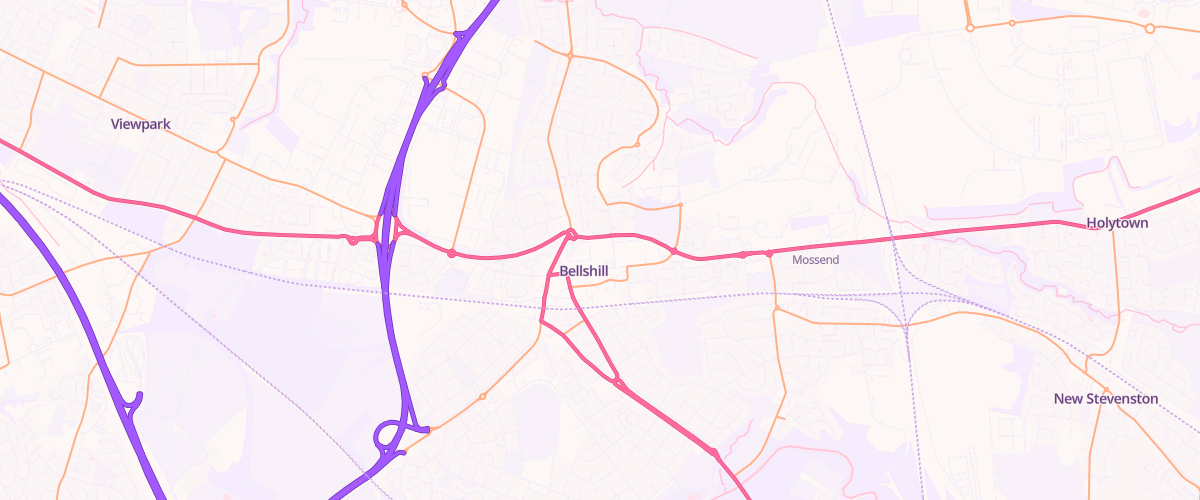 Map showing the location of Bellshill Extra Petrol Filling