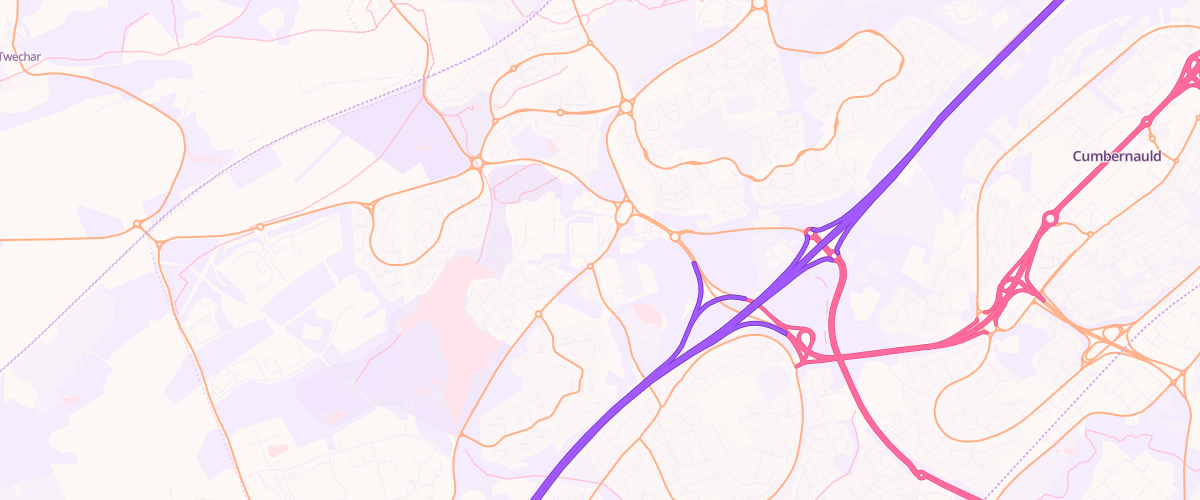 Map showing the location of Cumbernauld Fuel Express Automat