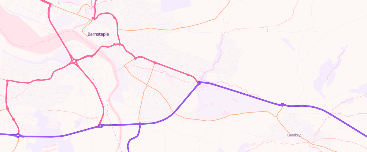 Map showing the location of Barnstaple Superstore Petrol Filling